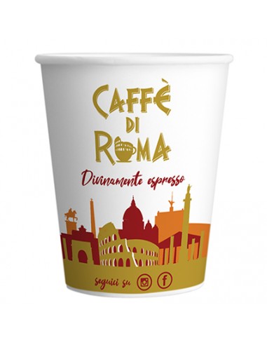BICCHIERE CAFFE di ROMA ECO Automatici di Carta 180 cc  - Confezione 50 Pezzi