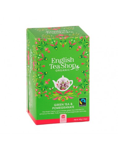 ENGLISH TEA SHOP GREEN TEA & POMEGRANATE Astuccio 20 filtri da 40 g