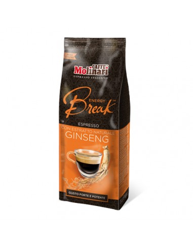 CAFFE MOLINARI MACINATO ENERGY BREAK GINSENG Sacchetto 250 Grammi