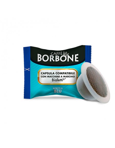CAFFE BORBONE BIALETTI BLU Cartone 100 capsule compatibili Alluminio