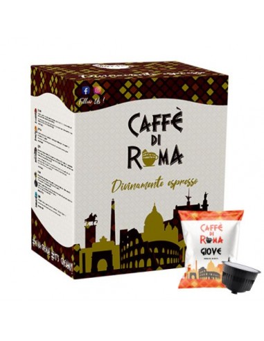 CAFFE DI ROMA DOLCE GUSTO GIOVE - Cartone 50 Capsule confezionate singolarmente compatibili Nescafè Dolce Gusto