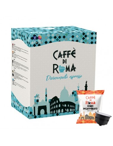 CAFFE DI ROMA DOLCE GUSTO SOGNO DECAFFEINATO - Cartone 50 Capsule confezionate singolarmente compatibili Nescafè Dolce Gusto