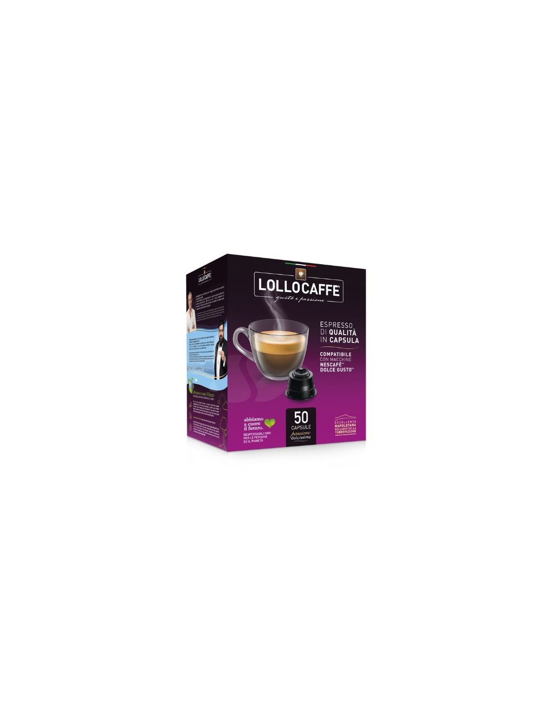 LOLLO CAFFE DOLCE GUSTO ARGENTO - CARTONE 50 CAPSULE INCARTATE