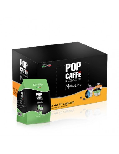 POP CAFFE MOKAUNO CREMOSO Master 100 capsule in sacchetti da 10