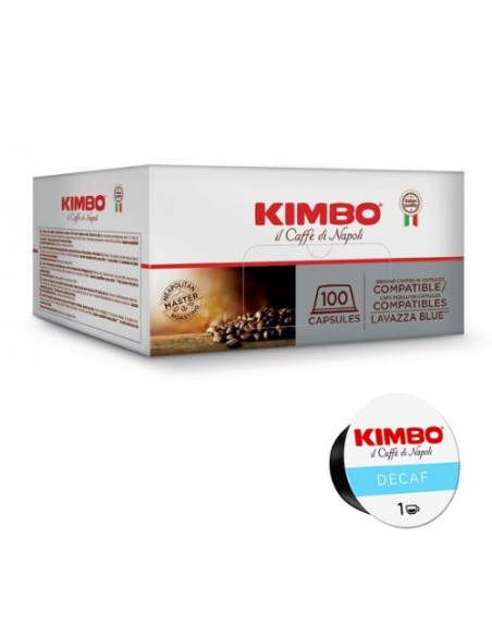 KIMBO LAVAZZA BLUE DECAFFEINATO - CARTONE 100 CAPSULE MONODOSE